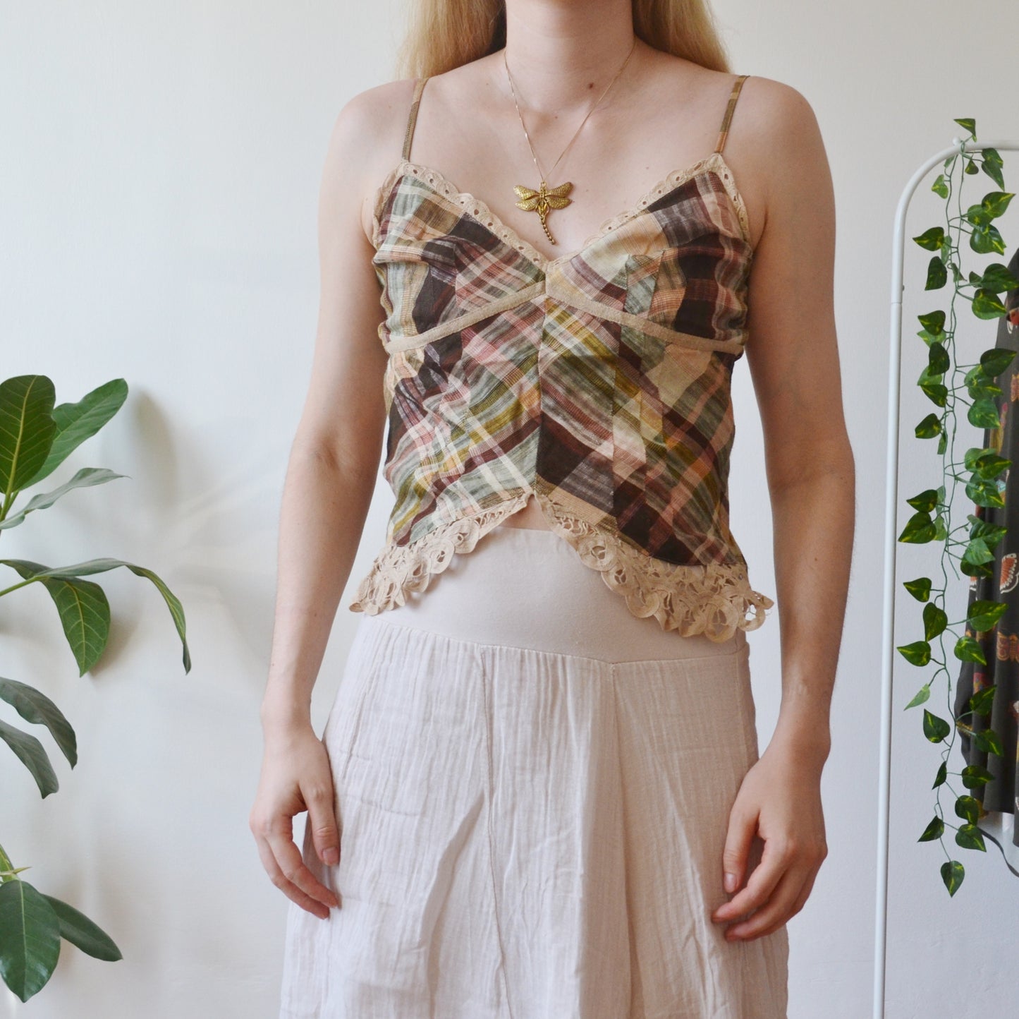 Vintage Plaid Cami Top S