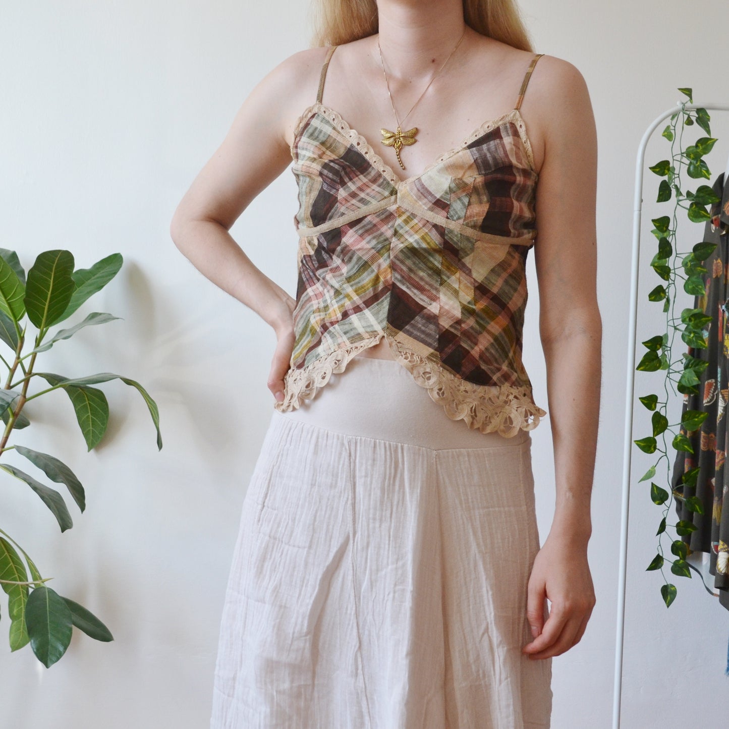 Vintage Plaid Cami Top S