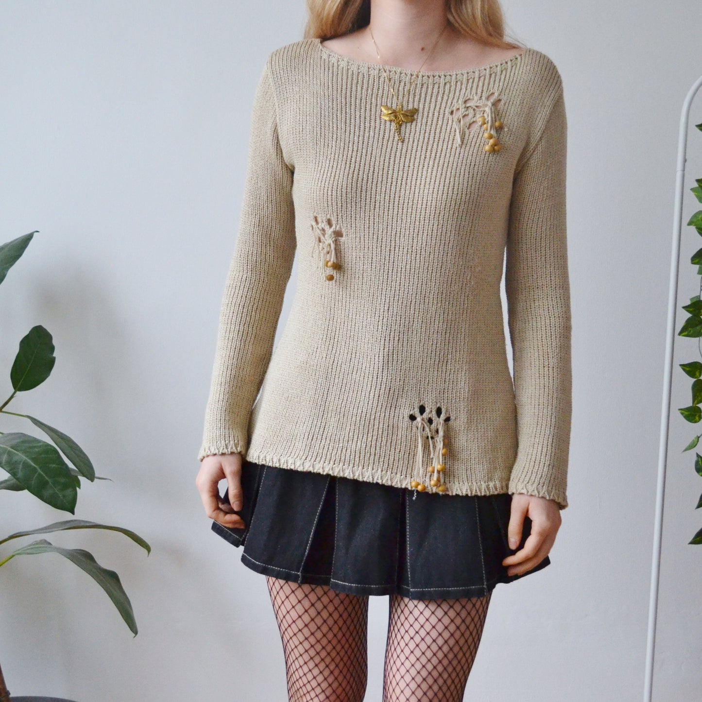 Vintage Beaded Jumper M