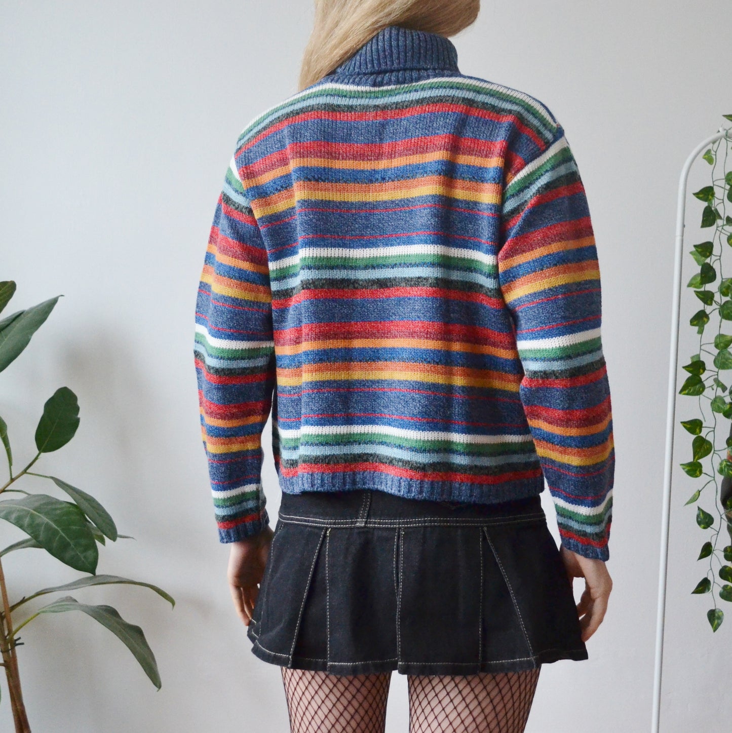 Vintage Stripe Roll Neck Jumper M