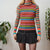 Vintage Stripe Roll Neck Jumper S