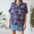 80s floral blouse L