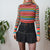 Vintage Stripe Roll Neck Jumper S
