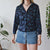 Vintage Velvet Floral Blouse XS