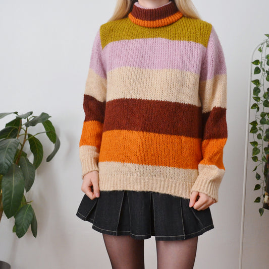Stripe Roll Neck Jumper