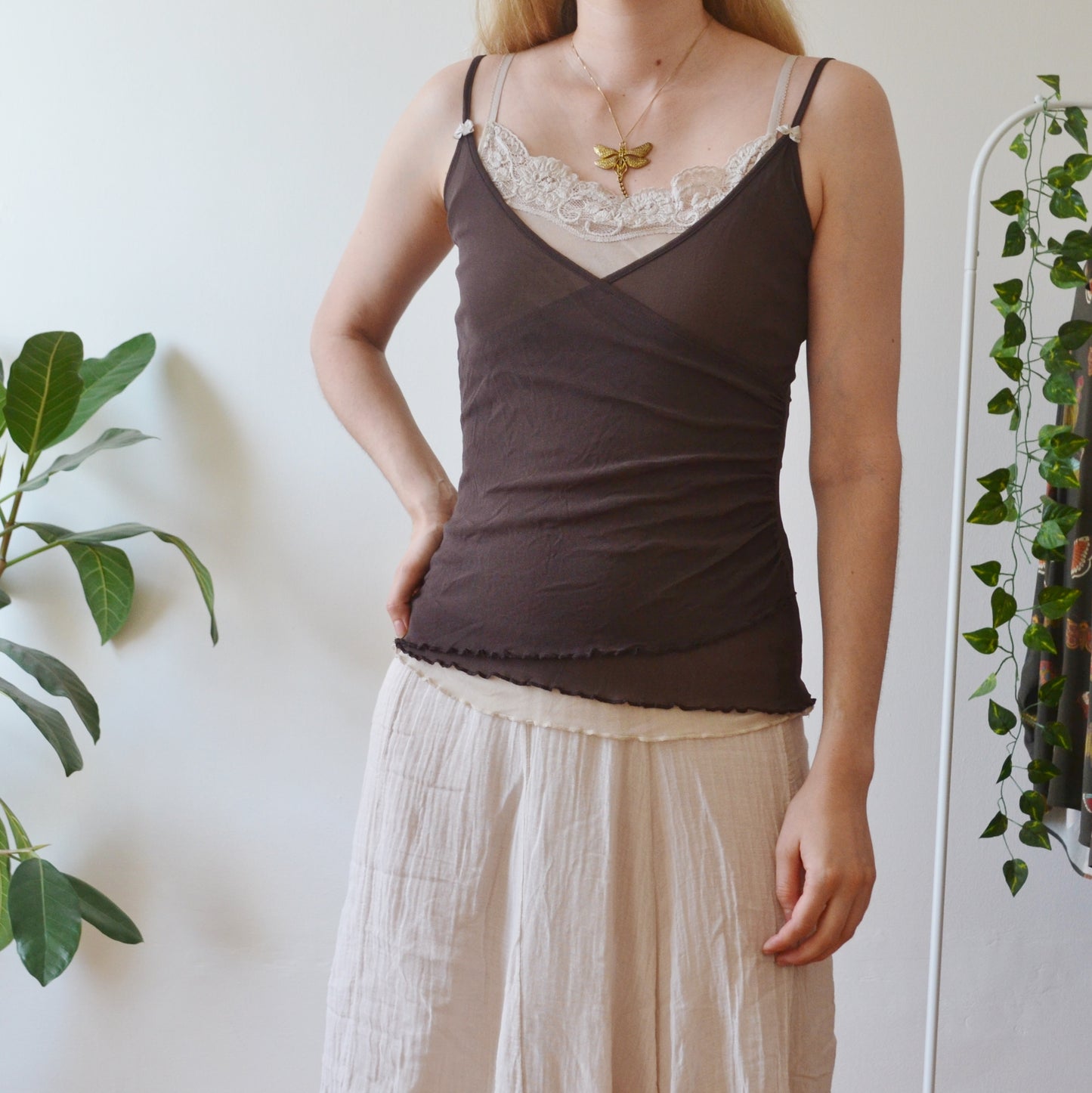 Vintage Layered Cami Top M