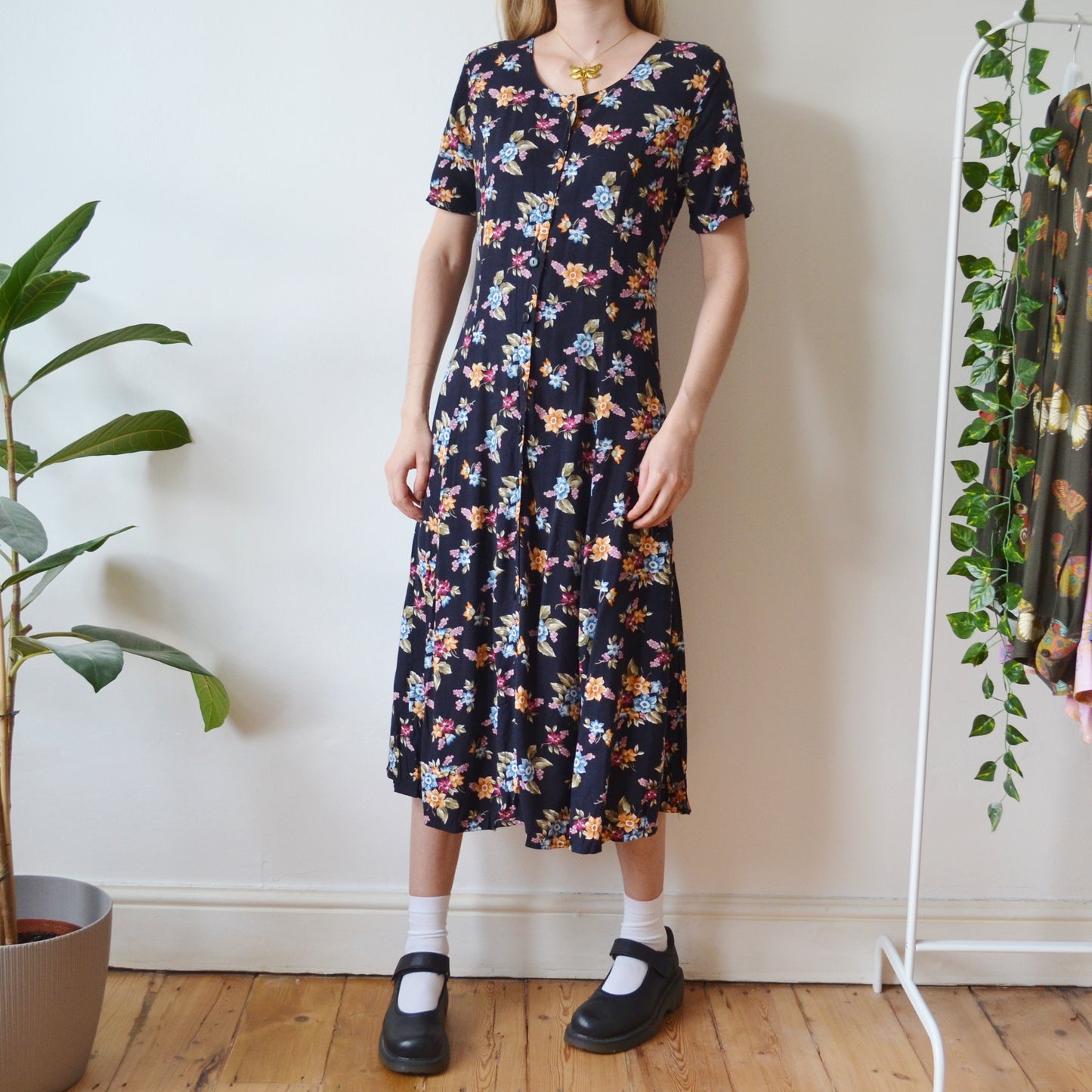 Floral maxi dress S