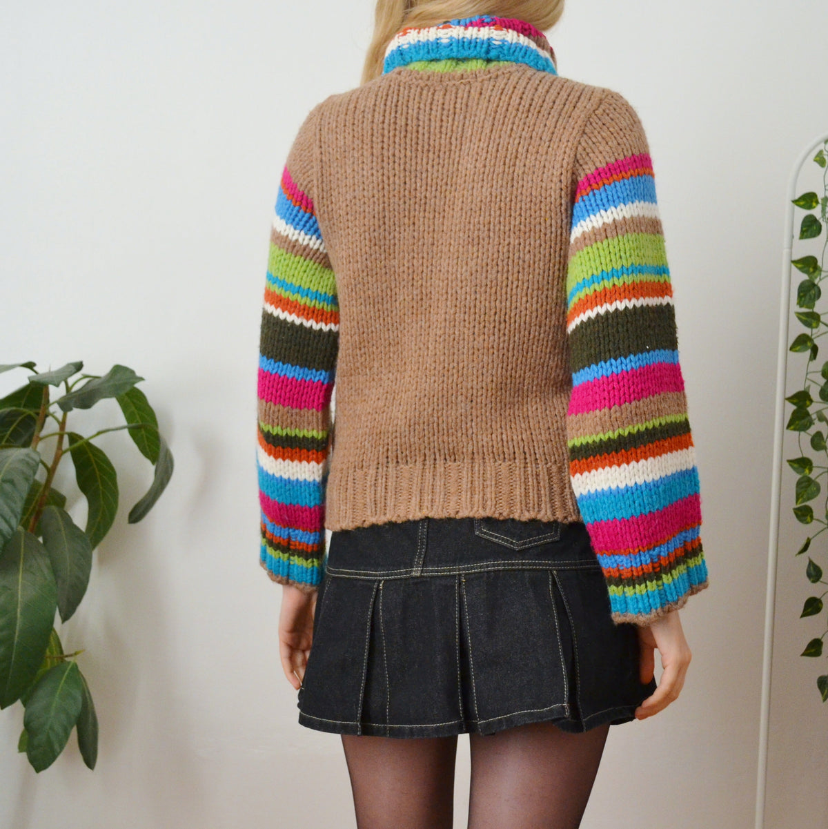 Vintage Chunky Knit Roll Neck S