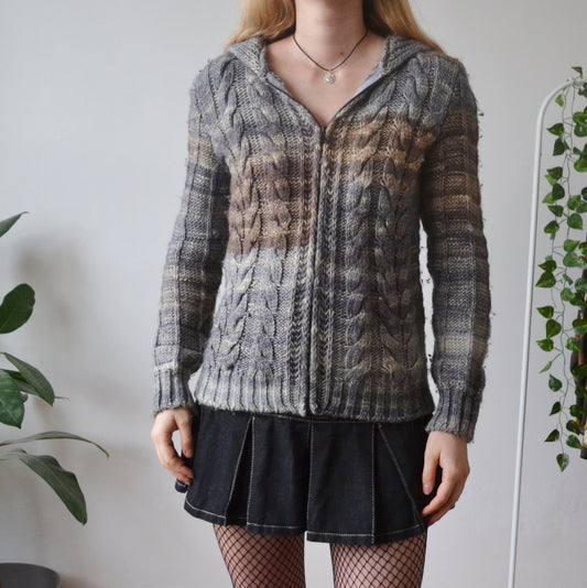 Cable knit hoodie M