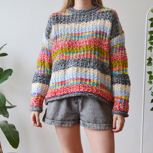 Vintage Knitted Stripe Jumper L