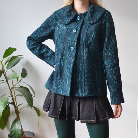 Teal pea coat 14