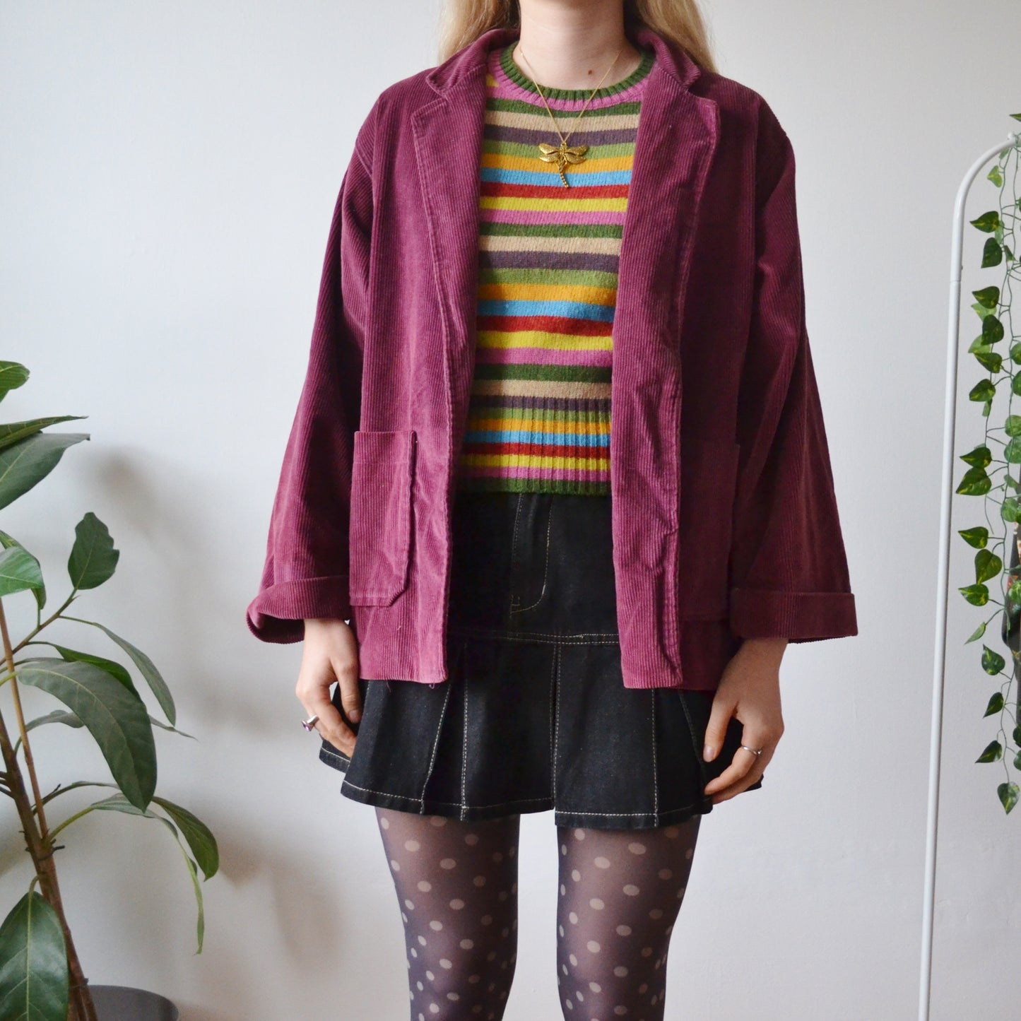 Plum cord jacket L