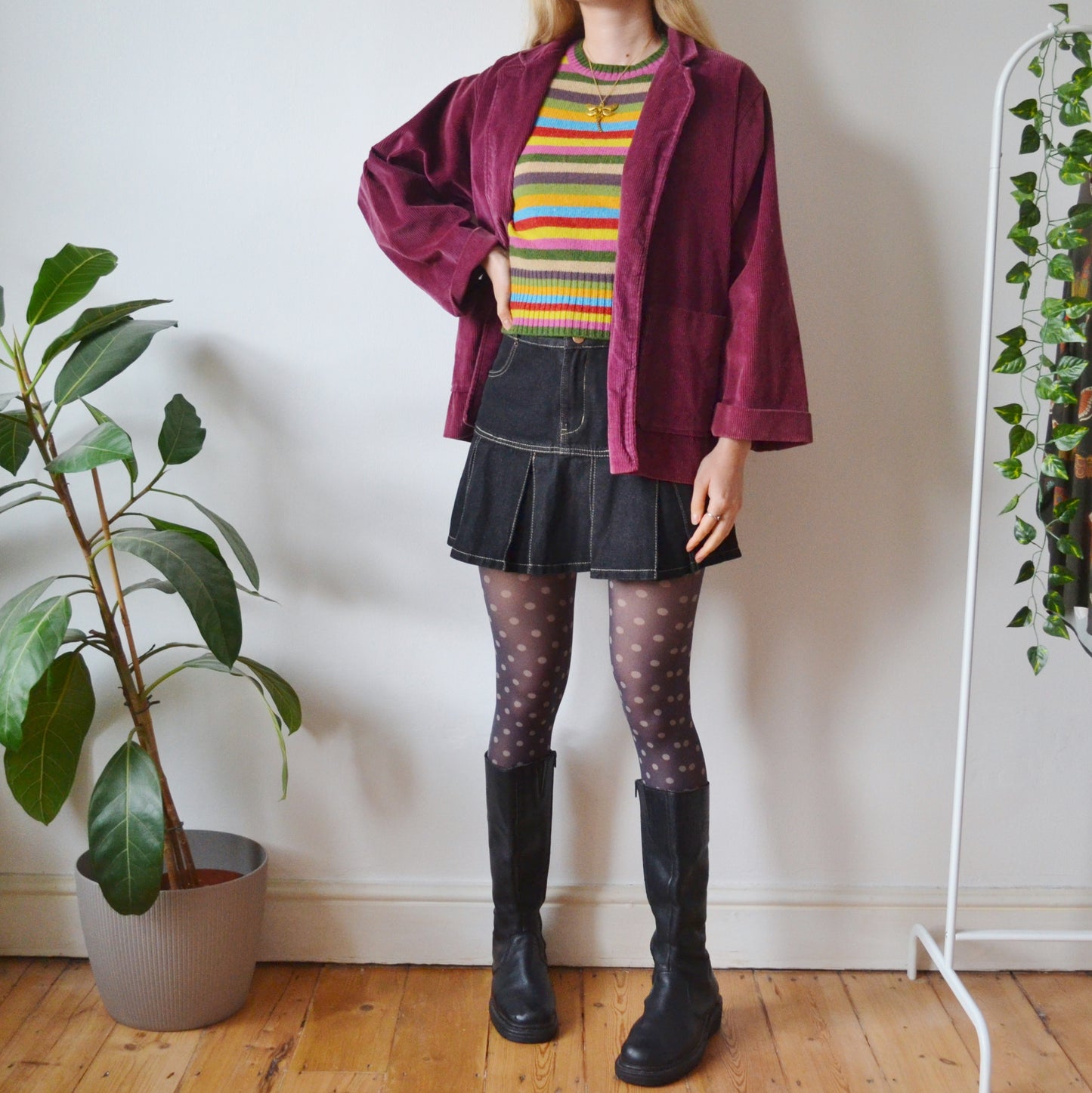 Plum cord jacket L